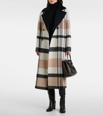 Merton checked reversible wool wrap coat | Joseph