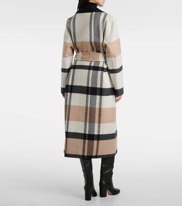 Merton checked reversible wool wrap coat | Joseph