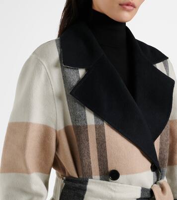 Merton checked reversible wool wrap coat | Joseph