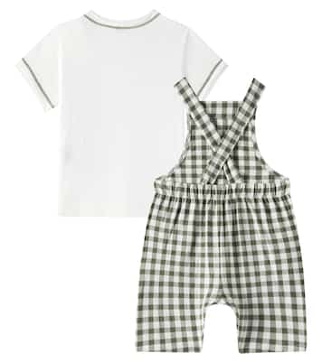 Baby checked overalls and T-shirt set | Il Gufo