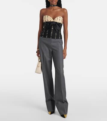 Pantaloni regular in lana a vita alta | Valentino