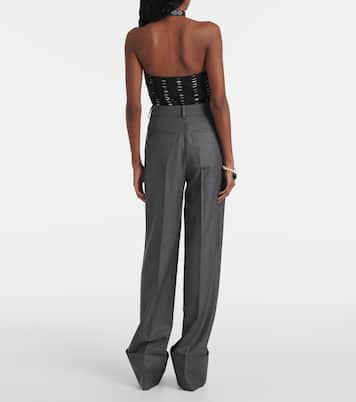 Pantaloni regular in lana a vita alta | Valentino