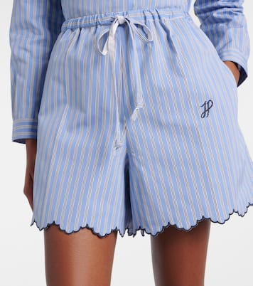 Shorts de popelín de algodón festoneados | Patou