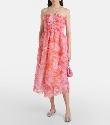 Abito midi in tulle con volant | Susan Fang