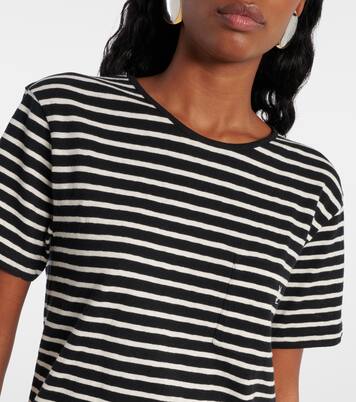 T-shirt Cassandre rayé en coton | Saint Laurent