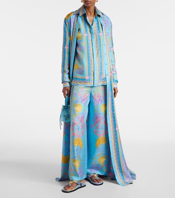 Camicia Underwater Barocco in twill di seta | Versace