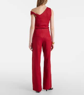 Isabel high-rise linen straight pants | Faithfull