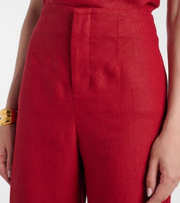 Isabel high-rise linen straight pants | Faithfull