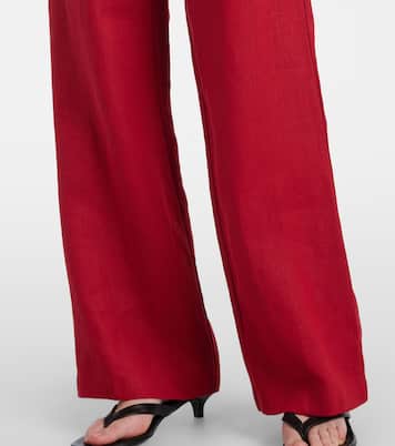 Isabel high-rise linen straight pants | Faithfull