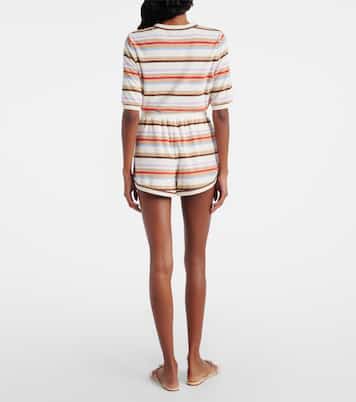 Mulberry striped cotton-blend shorts | Veronica Beard