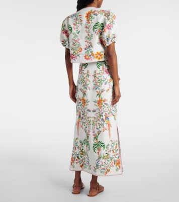 Floral puff-sleeve linen blouse | Farm Rio