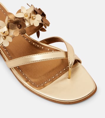 Sandalen Fiosa aus Metallic-Leder | Manolo Blahnik