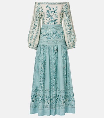 Off-Shoulder-Maxikleid Senlis aus Leinen | Agua by Agua Bendita