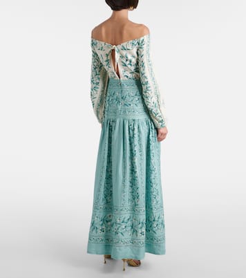 Off-Shoulder-Maxikleid Senlis aus Leinen | Agua by Agua Bendita