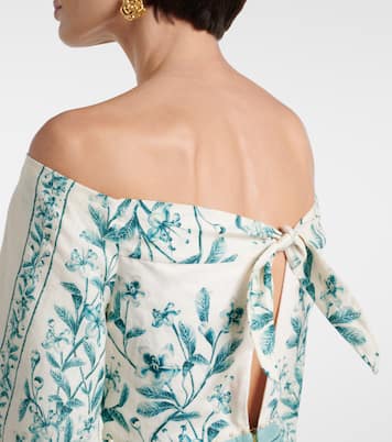 Off-Shoulder-Maxikleid Senlis aus Leinen | Agua by Agua Bendita