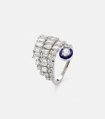 Anillo de oro blanco de 18 ct con diamantes | Kamyen