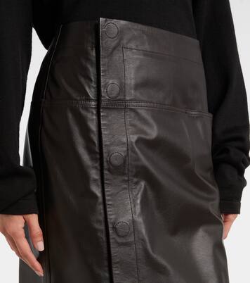 皮革中长半身裙 | Lemaire