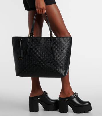 GG Emblem Large leather tote bag | Gucci