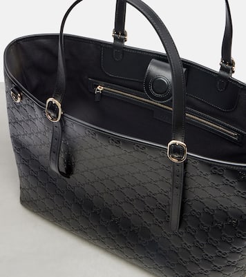 GG Emblem Large leather tote bag | Gucci