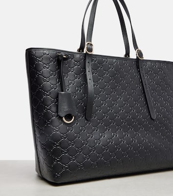 GG Emblem Large leather tote bag | Gucci