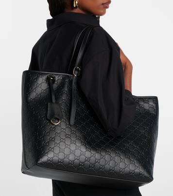 GG Emblem Large leather tote bag | Gucci