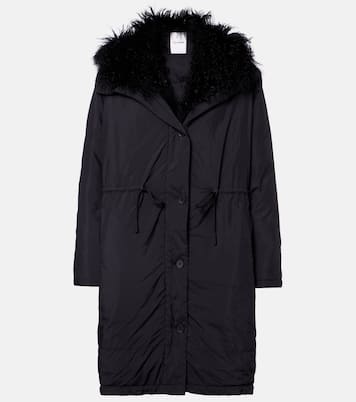 Hooded shearling-trimmed down coat | Yves Salomon