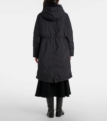 Hooded shearling-trimmed down coat | Yves Salomon