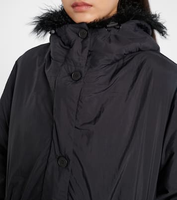 Hooded shearling-trimmed down coat | Yves Salomon