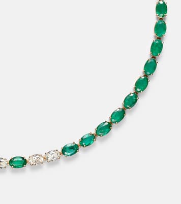 Collana Tennis in oro 18kt con smeraldi e diamanti | Shay Jewelry