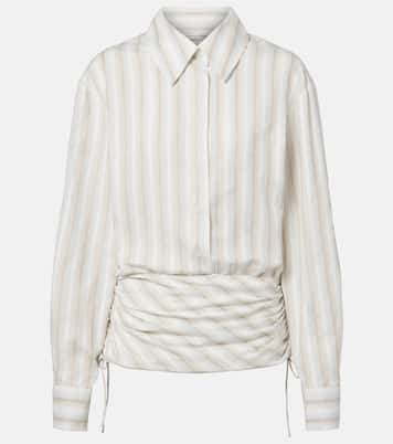 Camisa de algodón a rayas fruncidaç | Christopher Esber