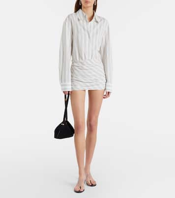 Camisa de algodón a rayas fruncidaç | Christopher Esber