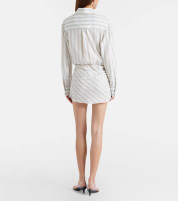 Camisa de algodón a rayas fruncidaç | Christopher Esber