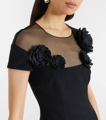 Noah floral-appliqué crêpe gown | Safiyaa