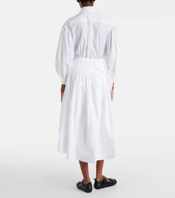 Floral-appliqué cotton poplin midi skirt | Simone Rocha