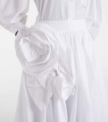 Floral-appliqué cotton poplin midi skirt | Simone Rocha