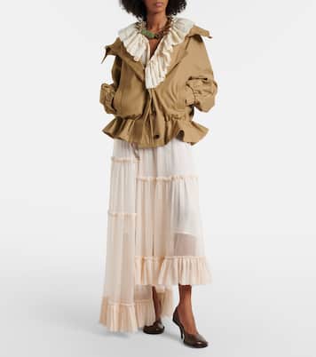 Ruffled asymmetric silk maxi skirt | Dries Van Noten