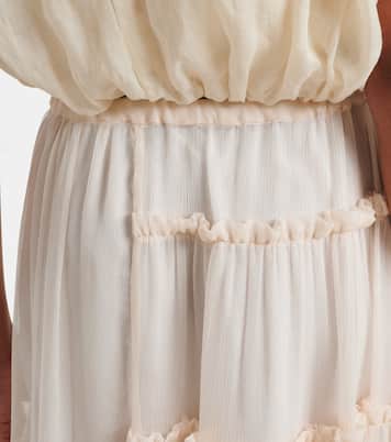 Ruffled asymmetric silk maxi skirt | Dries Van Noten