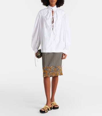 Sandalias de ante y piel metalizada | Dries Van Noten