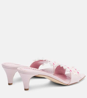 Mules More brodées en cuir | Manolo Blahnik