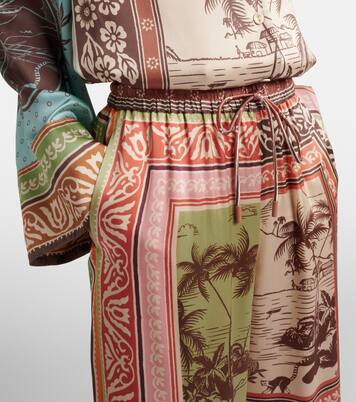 Alberta silk satin palazzo pants | Alémais