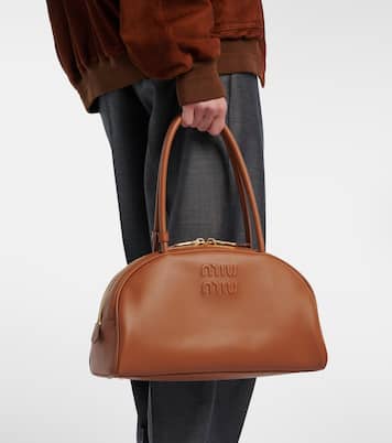 Beau Large leather shoulder bag | Miu Miu