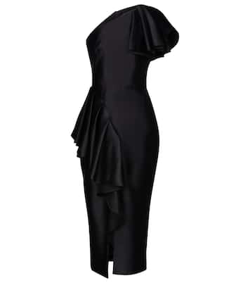 One-Shoulder-Midikleid aus Satin | Rasario