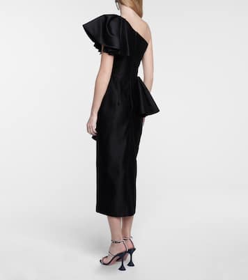 One-Shoulder-Midikleid aus Satin | Rasario