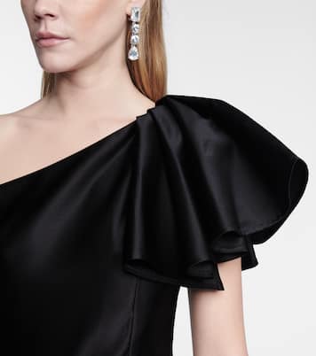 One-Shoulder-Midikleid aus Satin | Rasario