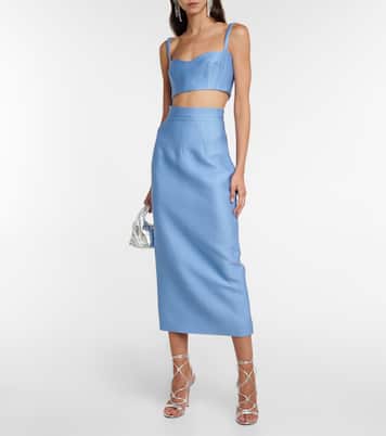 Cropped-Top Carina aus Cloqué | Emilia Wickstead