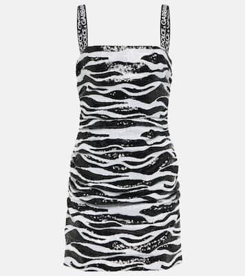 Sequined zebra-print minidress | Dolce&Gabbana