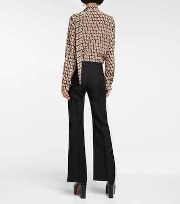 High-rise wool and silk pants | Valentino