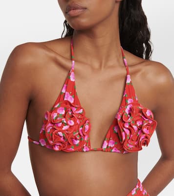 Floral triangle bikini top | Magda Butrym
