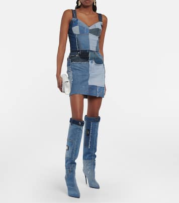 Cardinale denim knee-high boots | Dolce&Gabbana