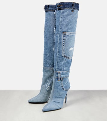 Cardinale denim knee-high boots | Dolce&Gabbana
